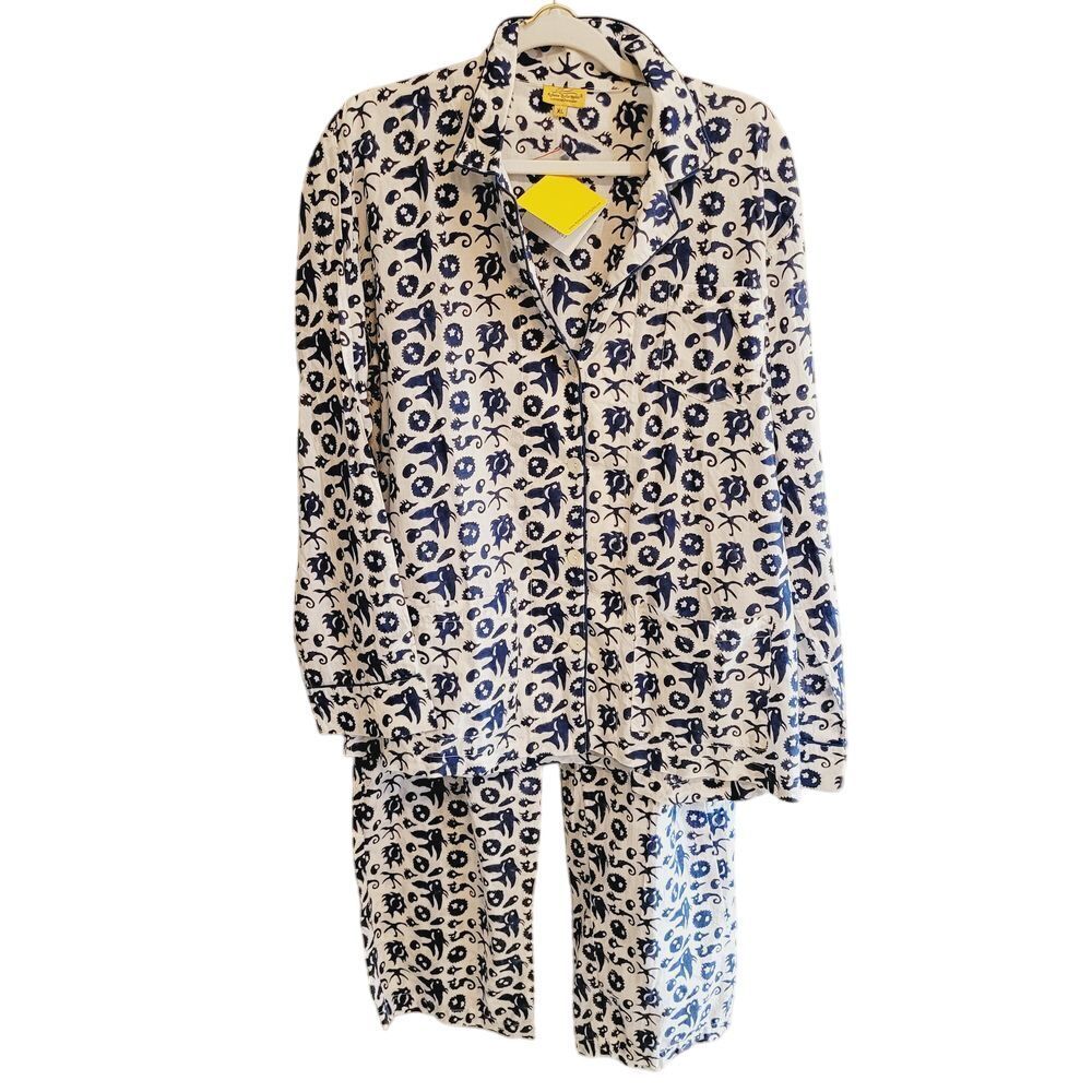 Roberta Roller Rabbit Navy and White Printed Pajama Set